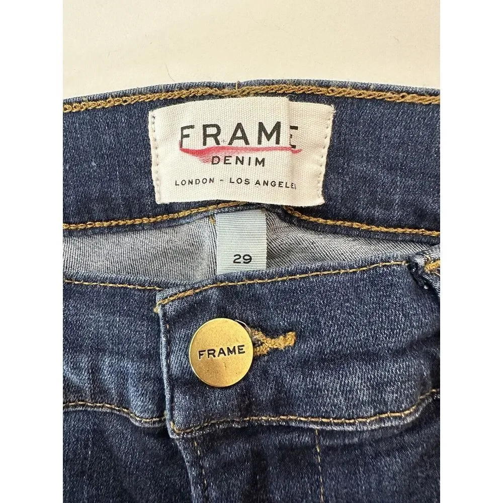 Frame Jeans Le High Skinny Triangle Hem Sulham  Skinny‎ Dark Wash Women Size 29